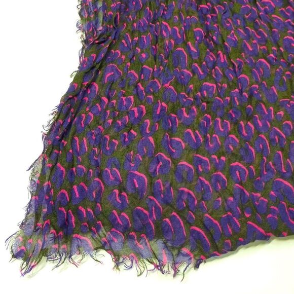 Auth Louis Vuitton Stephan Spouse Ltd Edition Violet Leopard Cashmere Silk Shawl - Picture 10 of 15